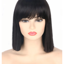 Women Wigs Black Short Bob Wig with Bangs Straight Hair Halloween Costume Party Wigs