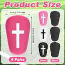 Soccer Shin Guards and Socks for Kids 3-6 Bible Verse Party Favors Mini Cross Shin Guard Jesus Loves You Drawstring Backpacks Christian Gift for Toddler Girls Boys (Black and Pink)