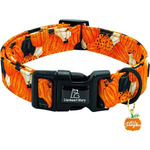 Halloween Dog Collar,Pumpkin Fall Dog Collars for Large Puppy Dogs Party