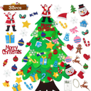 TOBEHIGHER Felt Christmas Tree for Kids - 3.6 FT Felt Christmas Tree with 35 Pcs Ornaments, Xmas Gifts for Kids Christmas Door Wall Hanging Decorations