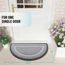 OLANLY Half Circle Door Mat Indoor Outdoor Entrance Welcome, Waterproof All-Season, All-Weather Doormat, Sturdy Natural Rubber, Low Profile, Easy Clean Patio Porch Entryway Mat, 29.5x17, Ash Gray