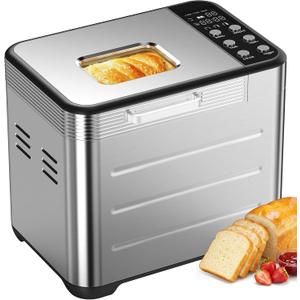NEWBULIG 21-IN-1 Bread Maker, Automatic Bread Machine, Stainless Steel
