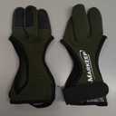 Archery Gloves 2 Pack Shooting Hunting Leather Guard 3-Finger Guard for Youth Adult Man Woman and Beginner Recurve Arrow Bow Archery Protective Gear Accessories (Small, Green)