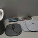 SIMPLI-MAGIC 360° Square Spin Mop and Bucket System – Dual Compartment, Separate Clean & Dirty Water – 3 High-Absorbent Microfiber Washable Heads – All Types Floor Cleaning