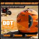 for Kids 4-16 DOT Certified Youth Dirt Bike & ATV Helmet,Full Face Motorcycle Helmet for Boys & Girls for Motocross, Go-Kart, Electric Dirtbike and Off-Road Riding (Orange, S)