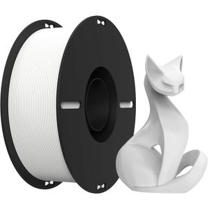 Creality PLA 3D Printer Filament PLA Filament 1.75mm, Neatly Wound 3D Printing Filament 1.75mm, Dimensional Accuracy +/- 0.02 mm, Fit Most FDM 3D Printers, 1kg Spool (2.2lbs), White