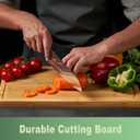Bamboo Cutting Board for Kitchen, 18" Large Wood Charcuterie Cheese Board, Wooden Chopping Block with Side Handles and Juice Grooves