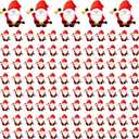 100pcs Christmas Mini Santa Claus Gnomes Figurines Tiny Holding a Bell Gnome Figures to Hide and Seek Little Rubber Statue for Collectibles Christmas Gifts Decorations Indoor and Display