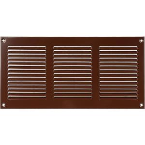Repa Market 12x6 Inch Air Vent Cover/Brown Galvanized Steel Louvered Grill Cover with Mesh Screen/Wall or Ceiling Vent/Durable Flush Mount HVAC Register for Indoor and Outdoor Ventilation
