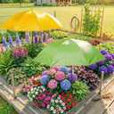 Plant Umbrella for Outdoor Plants 2/4 Pack, 35.43" Upgraded Large Plant Shade with Wind Rope & Stakes, 80% UV Block Waterproof Garden Shade for Potted Flowers Vegetables
