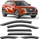 6-PCS Extra-Thick Rain Guards Fit for Hyundai Tucson 2022-2026 Extra Durable Tape-on Window Rain Guard Window Deflectors Vent Shades Window Visor Vent Visors Exterior