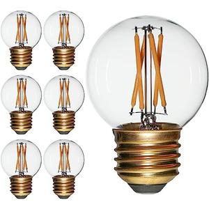 FANNIS Vintage Non-Dimmable LED Bulbs, G50 G16.5 Edison Bulb, Equivalent 25W 40W, Soft Warm White Light 2700K,Ceiling Fan Bulb E26 Medium Base, Clear Glass LED Filament Light Bulb, Pack of 6
