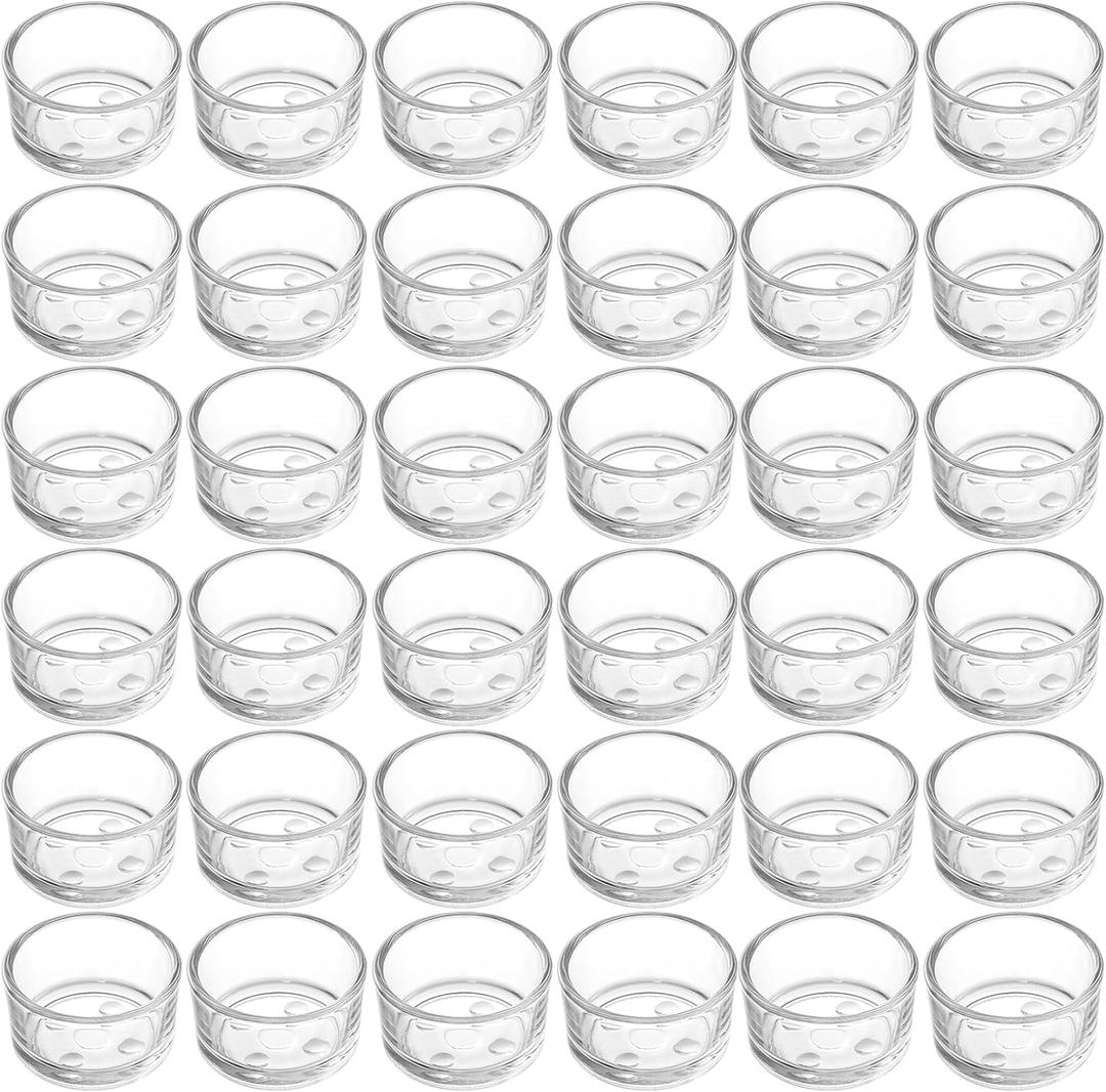 ZEAYEA Set of 36 Glass Tealight Candle Holder, Small Clear Votive Candle Holders for Weddings, Parties, Table Centerpieces, Dinner, Home Decoration, Candle Mould