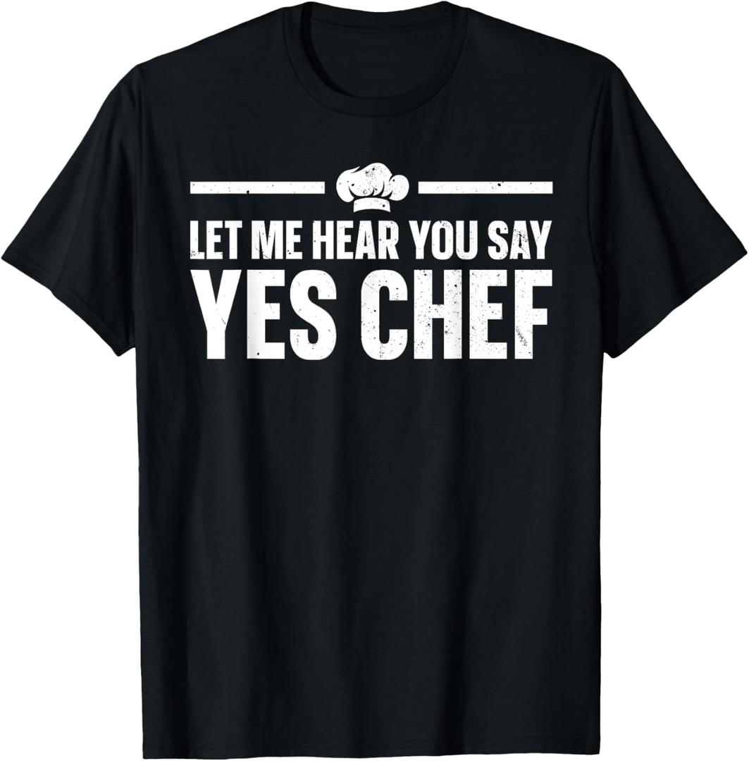 Funny Chef Design For Men Women Kids Culinary Cook Home Chef T-Shirt (Black, L)