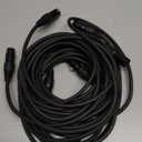 MFL. 10 ft Flexible DMX Cable 3 Pin Signal XLR Male to Female Cable Wire for Stage Lighting DJ Lights, 110 Ohms Impedance, Black, 4 Pack