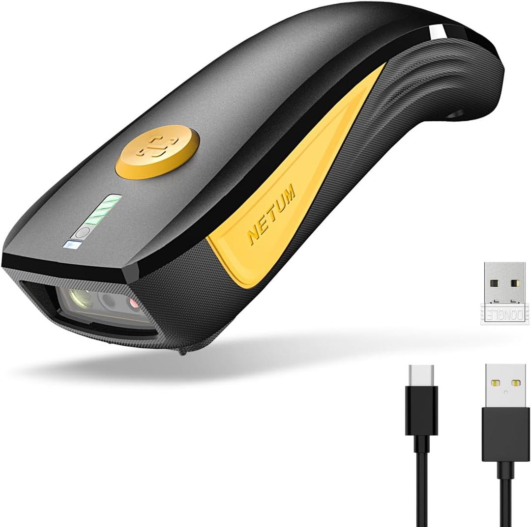 NETUM CS7501 QR Code Scanner Upgraded Bluetooth Barcode Scanner, Mini Portable 1D & 2D Barcode Reader for Inventory Management, Cordless Image Scanner for Tablets, Android, iOS, PC, and POS Systems