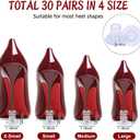 30 Pairs 4 Sizes Heel Protectors for Grass, High Heel Stoppers for Grass, Clear Stiletto High Heel Caps for Walking on Grass