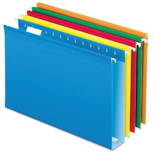 Pendaflex Extra Capacity Reinforced Hanging Folders, 2", Legal Size, Assorted Colors, 1/5 Cut, 25/BX (4153x2 ASST)