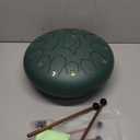 CAHAYA Steel Tongue Drum 12-Inch: 13 Notes Steel Percussion Hand Drum with Music Score Drum Mallets Finger Paddles and Carry Bag for Meditation Entertainment Musical Education Sage Green CY00374-1