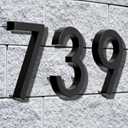 6" Floating Stainless Steel Address House Number, Modern Metal Anti-Rust House Numbers with Nail Kits for Door Garden Mailbox Decor Visibility Signage (2)