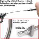 for Chevy GM 4L80E 700R4 4L60E Flexible Transmission Dipstick Tube with Firewall Mount Stainless Steel Braided Housing