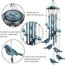 Monsiter QE Bird Wind Chimes for Outside, Outdoors Wind Chimes with 4 Large Aluminum Tubes & S Hook - Outdoor Clearance Hanging Decor for Garden, Patio, Backyard or Porch