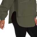 PESION Womens Waterproof Raincoat Lightweight Rain Jacket Trench Coat Hooded Windbreaker With Pockets for Outdoor (Green, S)