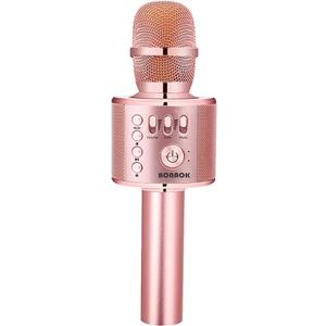 BONAOK Wireless Bluetooth Karaoke Microphone,3-in-1 Portable Handheld Karaoke Mic Speaker Machine Home Party Birthday for All Smartphones Q37 (Champagne)