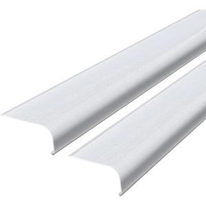 Retisee 2 Pcs 18" Under Cabinet Light Cover Replacement White Ribbed Acrylic Lens Diffuser Low Profile for Under Counter Fluorescent Light Fixture Kitchen Bathroom Vanity, 2-3/4"W x 1-3/8"H(Curved)