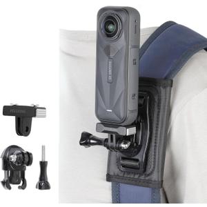PellKing Camera Backpack Belt Mount for Insta360 One X5/AcePro 2,360 Degree Rotation Buckle Backpack Strap Mount with Quick Release Magnetic Mount Compatible with Insta360 X5/Acepro 2