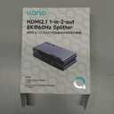 llano HDMI 2.1 Splitter 1 in 2 Out, 8K@60Hz 4K@120Hz/240Hz, SST & Mirror Mode Only (No Extend), HDCP 2.3, HDR10, Dolby Vision, for PS5, Xbox, Apple TV, Laptop, Aluminum Case