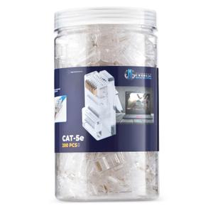 Everest Cat5e RJ45 Pass Through Connector 200-Pack - EZ Cat 5e Pass Through RJ45 Connectors - Cat 5e Connectors - Ethernet Connector, Ethernet Plug - for Solid or Stranded UTP Network Cable