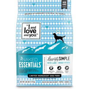 I and love and you Lovingly Simple Dry Dog Food - Lamb + Sweet Potato - Grain Free, Filler Free, Prebiotic + Probiotic 21lb Bag (BBD 02/10/2026)