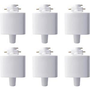 H Type 3-Wire Track Lighting Adapter for Track Lights, Pendants, 120V 6PCS Black Connectors for H Style Single Circuit Systems