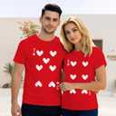 Valentines Shirts for Couples Matching 67 Hearts T-Shirt Six Seven Tee Tops (Red, L)