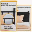 Metal Bed Frame,14Inch Full Bed Frame with Headboard,Heavy Duty Sturdy Mattress Foundation,Easy Assembly,No Box Spring Needed,Black Full Size
