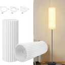 Drum Lamp Shade for Floor Lamps and Chandelier, 15.7"x6.1"x6.1" Linen Round Pleated Barrel Shade in White, Large Replacement Lamp Shade for Modern Interiors