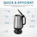 AROMA 1.7-Liter Electric Kettle with Rapid Boil and Auto-Shut-Off in Stainless Steel (AWK-1401SB)