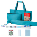 GUSTARIA American Mahjong Game Set, 166 Blue Tiles, Blue Bag and Accessories, 4 All-in-One Transparent Rack/Pushers, Mahjong Tile Set
