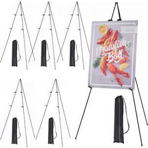 MEEDEN 6 Pcs Easel Stand for Painting and Display: 63" Art Metal Easel Sign Stand with Bag - Portable Foldable Instant Tripod Display Easel Stand for Wedding, Painting Canvas, Presentations, Posters