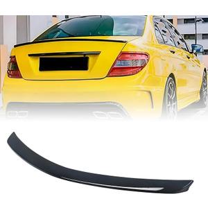 Rear Spoiler Wing for Mercedes Benz W204 C Class 4 Door Sedan C180 C200 C250 C300 C350 C63 2008 2009 2010 2011 2012 2013 2014 AMG Style Tail Trunk Wing Lip Glossy Black