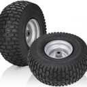 15x6.00-6" Front Turf Tire and Wheel for Craftsman Riding Mowers | 3" Centered Hub | Bore ID 3/4" | 400lbs Capacity | Natural Rubber 4 Ply with Tube 2PCS