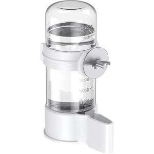 Pawfly Bird Water Dispenser, Automatic Water Feeder, Plastic Cage Water Dispenser, White Parrot Waterer for Small Parakeet Cockatiel Budgie Lovebirds (Not Fit for Food Feeding)