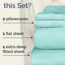 Extra Deep Twin Sheet Set - 4 Piece Breathable and Cooling Sheets - Hotel Luxury Bedding for Women, Men, Kids & Teens - Easy & Secure Fit - Soft, Wrinkle Free and Comfy - Extra Deep Pockets - Spa Blue