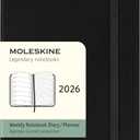 Moleskine Classic 12 Month 2026 Weekly Planner, Hard Cover, Pocket (3.5" x 5.5"), Black, 144 pages