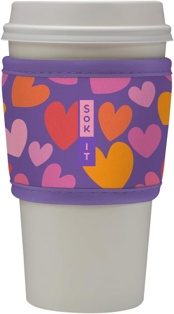 Sok It HotSok Coffee & Tea Reusable Insulated Neoprene Cup Sleeve (Hearty Hues), Pack of 2 