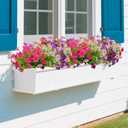 12Pk Daisy Artificial Flowers for Outdoors with Eucalyptus - UV Resistant Fake Flowers for Hanging Basket Vase Planter Window Box, Realistic Silk Faux Plants for Porch Garden Home Decor,White|Spring (Purple+white+wine Red)