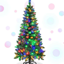 4FT Pre-Lit Artificial Pencil Christmas Tree With Led Lights