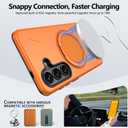 for Samsung S26 Case Magnetic, Military Grade Shockproof Phone Case Cover with 360° Rotatable Metal Ring Stand Kickstand [Compatible with MagSafe] for Galaxy S26, Orange