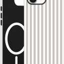 Jusy Compatible with MagSafe Striped Phone Case for iPhone 16e/17e, Cute Aesthetic Magnetic Soft TPU and Hard PC Protective Phone Cover for Women GirlsMatte - Antique White